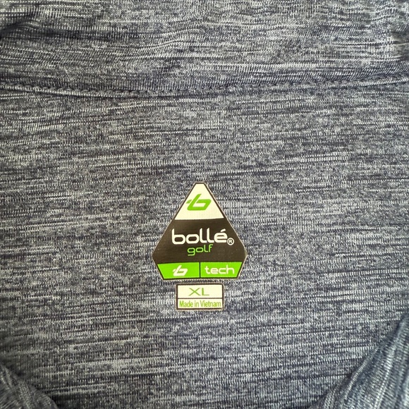 Bolle Golf Tech Blue Striped Polo Shirt Mens XL - Picture 2 of 6